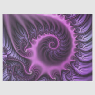 Papier Mousseline Vivid Cool Abstrait rose violet Fractal Art Spiral