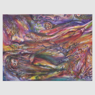 Papier Mousseline VIVIEN ET MERLIN Imaginaire bleu violet rose