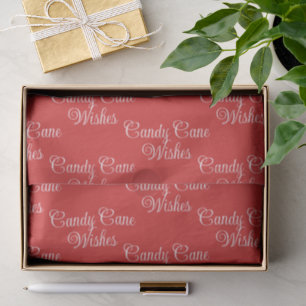 Papier Mousseline Vœux de Canne à Sucre Cadeau Rouge Classique de