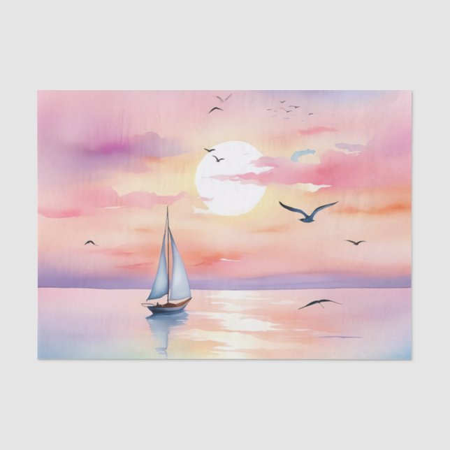 Papier Mousseline Voile sur la mer Calme (Recto)