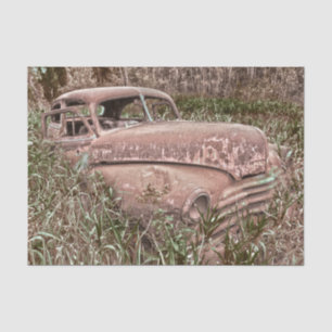 Papier Mousseline Voiture Ancienne Rétro Rustique Vieille
