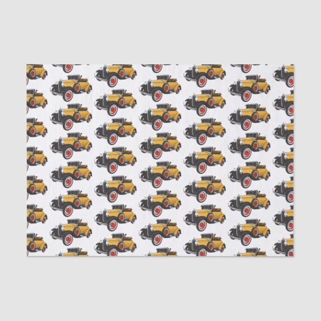 Papier Mousseline Voiture jaune classique 1931 (Recto)
