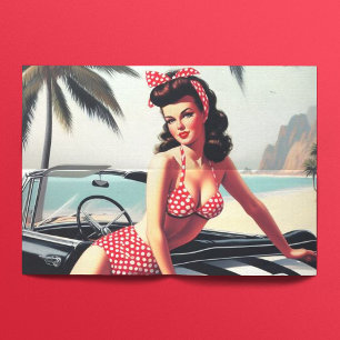 Papier Mousseline Voiture Vintage Classic Pin Up