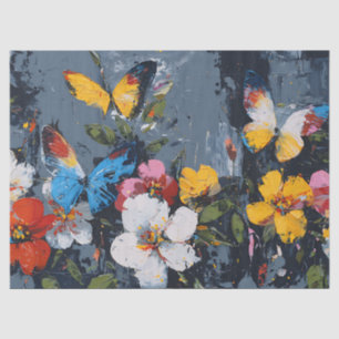 Papier Mousseline Vol de Papillon Abstrait Vibrant (9)