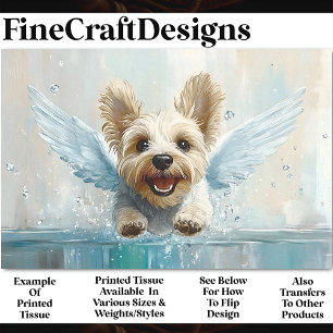 Papier Mousseline Voler Yorkie Chien Chien Chien Chien Avec Ailes AU