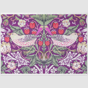 Papier Mousseline Voleur de fraise violet William Morris 