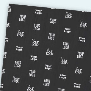 Papier Mousseline Votre logo   3 Logo Motif Design modifiable noir