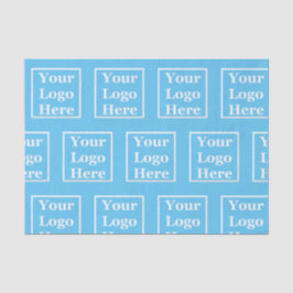 Papier Mousseline Votre logo ici Motif sur Sky Blue