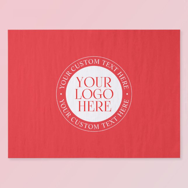 Papier Mousseline Votre logo ou autre image | Noël Rouge & Blanc (Créateur téléchargé)