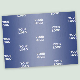 Papier Mousseline Votre logo Simple Répétition Logo Marine Blue Grad