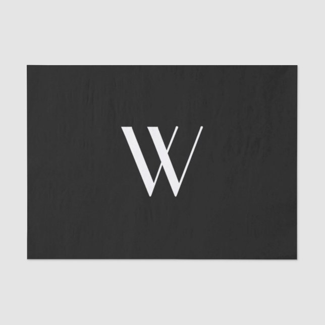 Papier Mousseline Votre monogramme en noir et blanc (Recto)