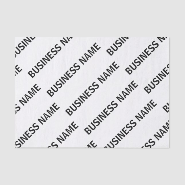 Papier Mousseline Votre Motif de nom d'entreprise | Noir et blanc (Recto)