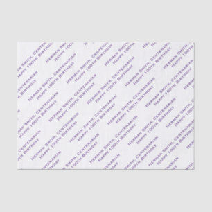Papier Mousseline Votre Motif texte partout en noir/blanc