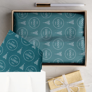 Papier Mousseline Votre propre logo ici compagnie turquoise bleu Tis