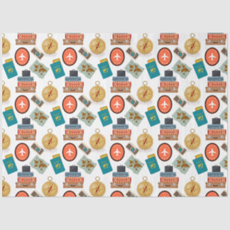 Papier Mousseline Voyage de vacances rétroactif Thème