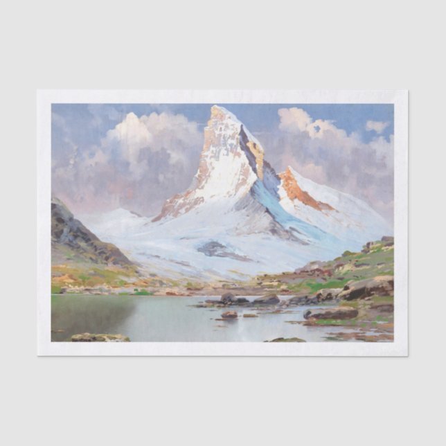 Papier Mousseline Vue du Cervin, Découpage (Recto)