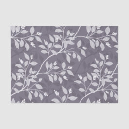 Papier Mousseline Wandering Leaves Elegant Lavender Botanical