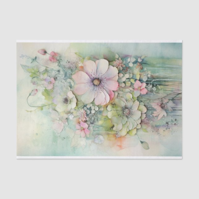 Papier Mousseline Washed Out Shabby Chic Mélange Médias (Recto)