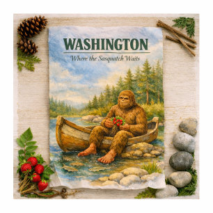 Papier Mousseline Washington Sasquatch Canoë d'été