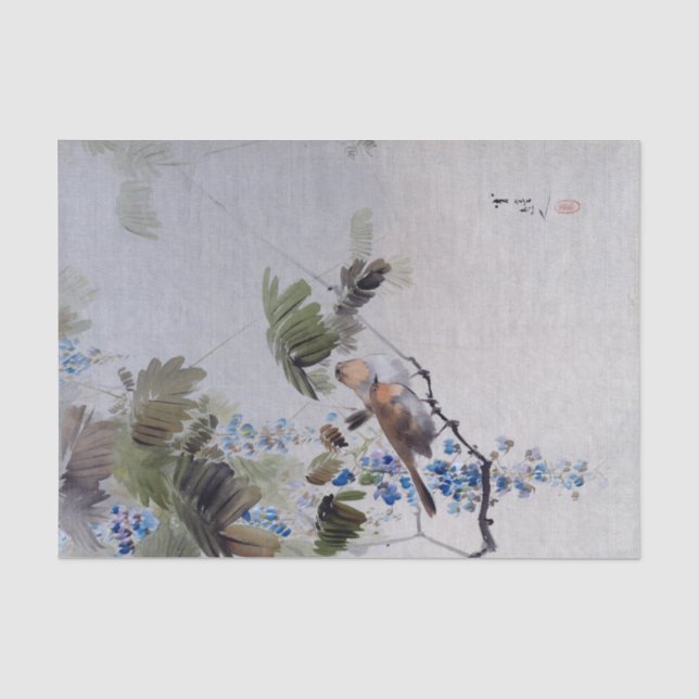 Papier Mousseline Watanabe Seitei Oiseaux et fleurs (Recto)