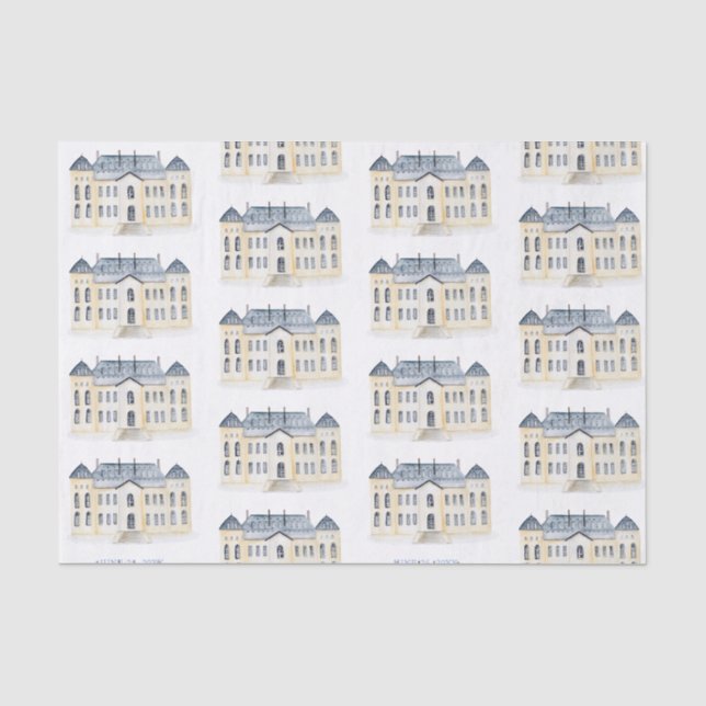 Papier Mousseline Watercolor Anglais Manor Mariage (Recto)