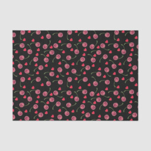 Papier Mousseline Watercolor Cherry Heart