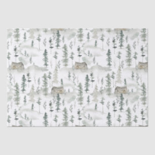 Papier Mousseline Watercolor Forest