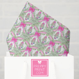 Papier Mousseline Watercolor Hot Pink Bow Ginger Jar Christmas