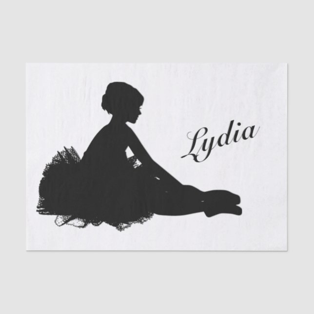 Papier Mousseline Weary Ballerina Personnalisé w Nom (Recto)