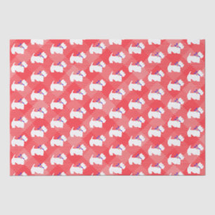 Papier Mousseline West Highland White Terrier Red Plaid
