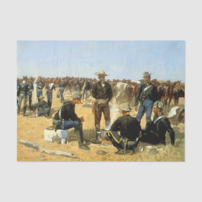 Papier Mousseline Western Art "Cavalryman's Breakfast" (Recto)