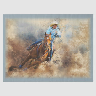 Papier Mousseline Western Barrel Racing Cowgirl Tissu Paper