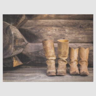 Papier Mousseline Western Cowboy Boot Decoupage papier de tissus