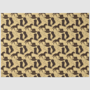 Papier Mousseline Western Cowboy Casquette Bottes Horse Parties scin