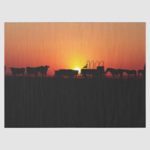 Papier Mousseline Western Cowboy Sunset 12 Découpage Papier de fond