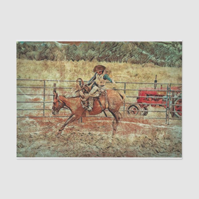 Papier Mousseline Western Rodeo Country Horse équitation Texture (Recto)