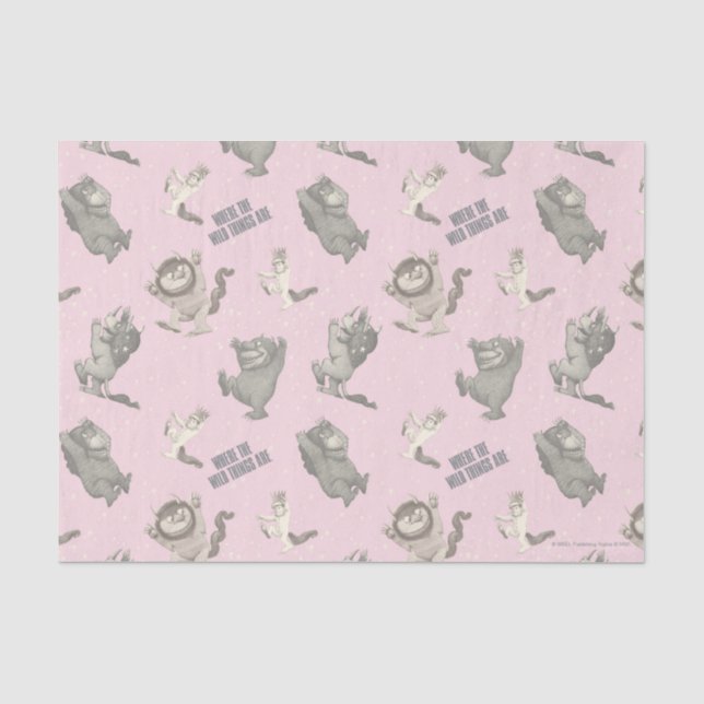 Papier Mousseline Where the Wild Things Are Pink Star Pattern (Recto)