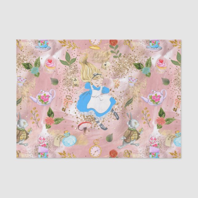 Papier Mousseline Whimsical Alice's Adventures in Wonderland Fun (Recto)