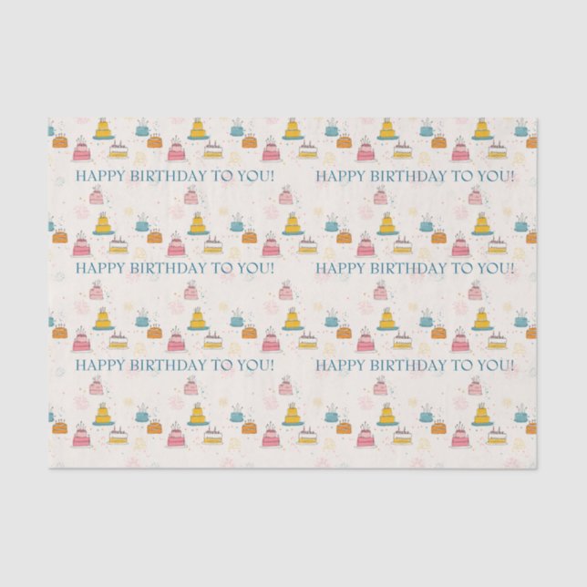 Papier Mousseline Whimsical Floating Cakes w/Confetti  & Fireworks (Recto)