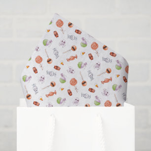 Papier Mousseline Whimsical Halloween bonbons et crânes Motif