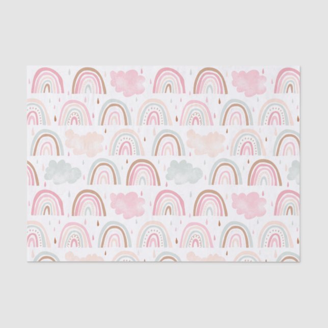 Papier Mousseline Whimsical Rainbow Motif moderne (Recto)