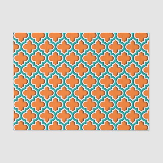 Papier Mousseline White Moroccan Quatrefoil #5DS (Recto)