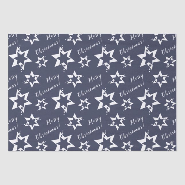 Papier Mousseline White Stary - Joyeux Noël ! Pourpre (Recto)