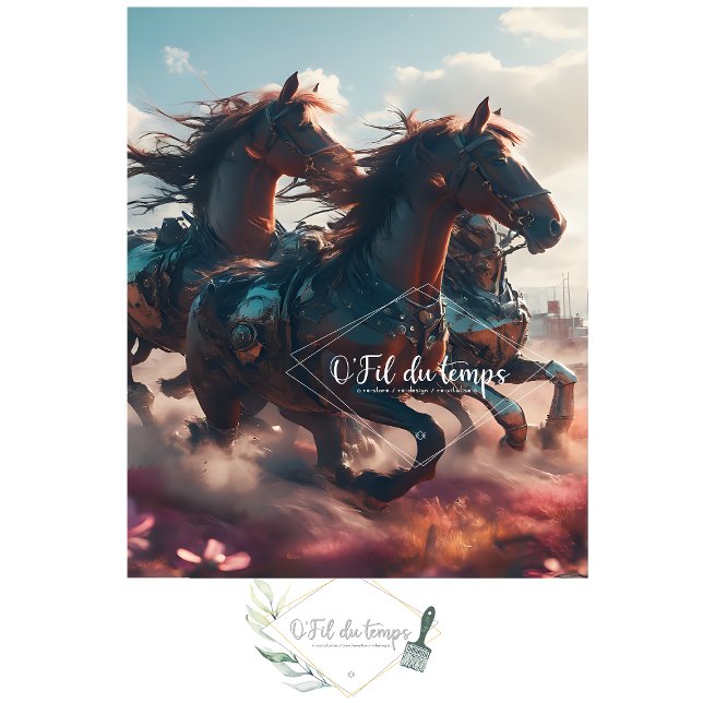 Papier Mousseline Wild horses Post apocalyptic futuristic V3 (Créateur téléchargé)