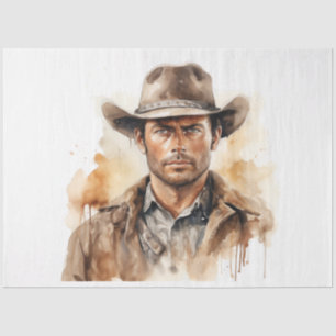 Papier Mousseline Wild West Rustic Rambler Cowboy Découpage