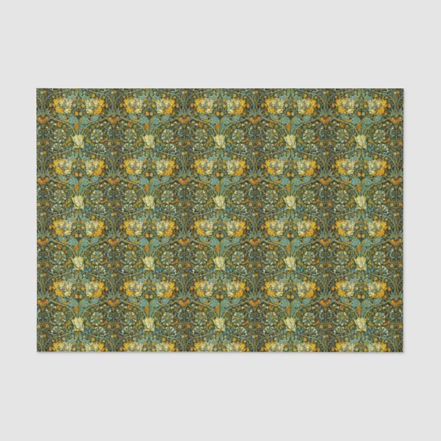 Papier Mousseline William Morris Antique Honeysuckle Motif Floral (Recto)
