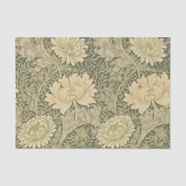 Papier Mousseline William Morris Chrysanthemum Fleur d'âge (Recto)
