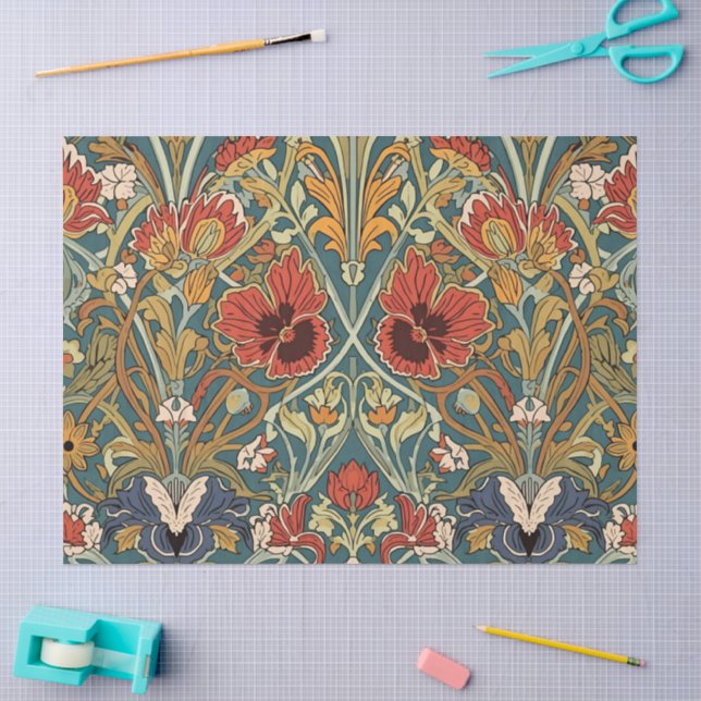 Papier Mousseline William Morris Compton Floral Art (Artisanat)