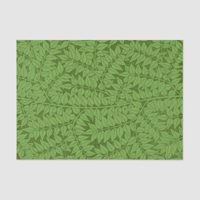 Papier Mousseline William Morris Fern Nature Découpage Livre vert (Recto)