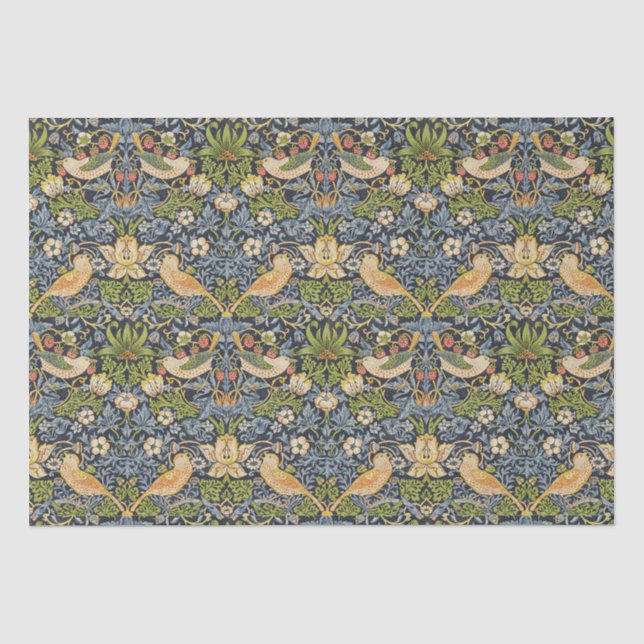 Papier Mousseline William Morris - Fraise Thief Motif Floral (Recto)